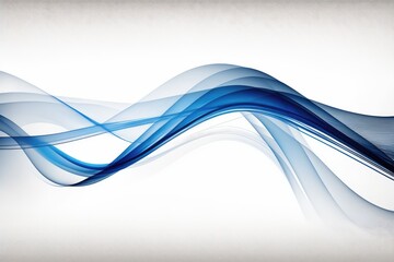 smoth blue motion lines on White background - generative ai