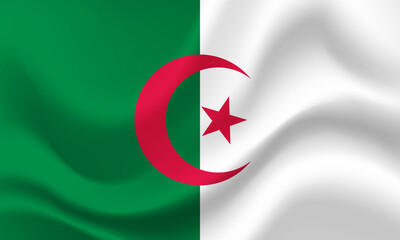 Flag of Algeria. Algeria flag illustration. Official colors and proportion. Algeria banner, icon.