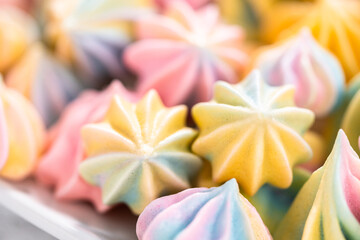 Unicorn meringue cookies