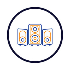multimedia, computer sound box, audio sound box icon