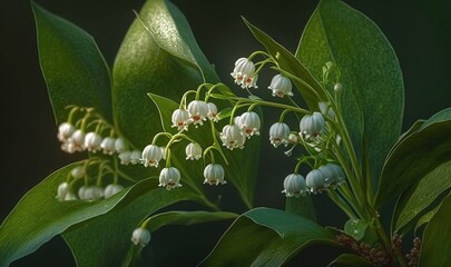 Obraz premium a close up of a bunch of flowers on a plant. generative ai