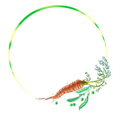Round frame with carrot illustration. High quality illustration