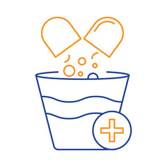 mixed medicine in water icon