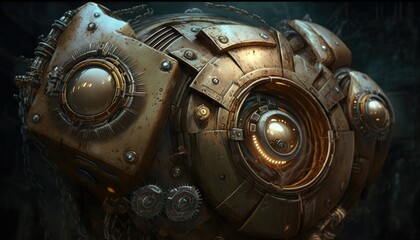 Background of science fiction sci-fi mech machinery space age future