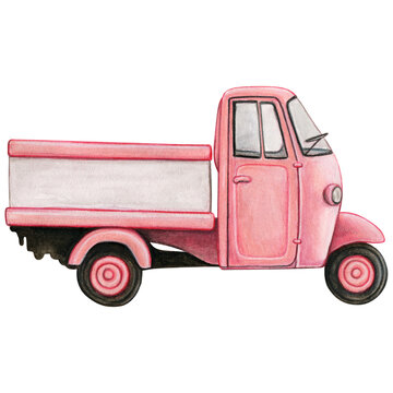 Watercolor three wheeler profile