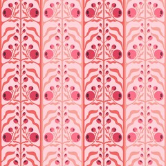 Floral seamless berries flower pattern for fabrics and textiles and packaging and gifts and cards and linens and kids