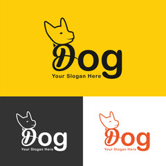 Modern and creative dog logo vector design