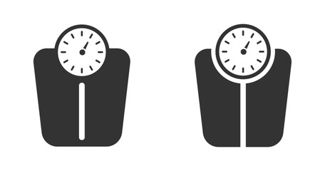 Bathroom weight scale vector icons set