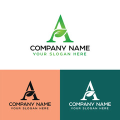 A letter natural logo design vector