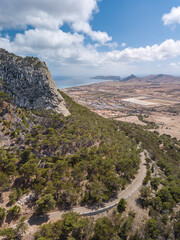 Pico do Castelo at Porto Santo Island - drone view