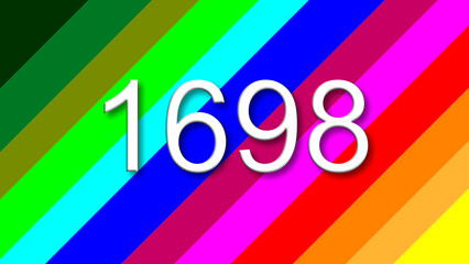 1698 colorful rainbow background year number
