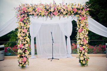 Wedding arch with flowers