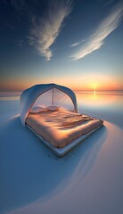 bed on the beach