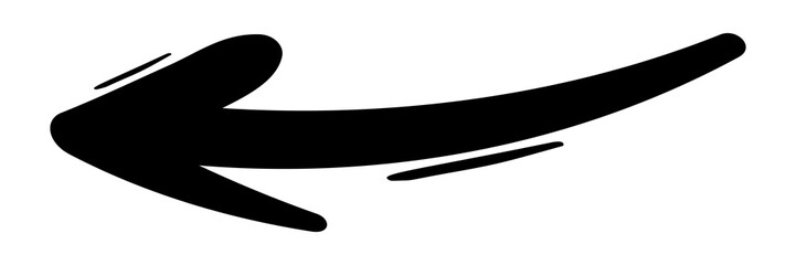 Hand drawn arrow. PNG doodle icon.  Stock royalty free