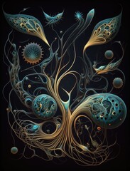 biomorphic lives abstract background 