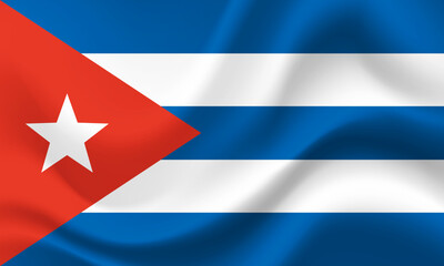 Vector Cuba flag. Flag of Cuba. Cuba flag illustration, background. Cuba symbol, icon.