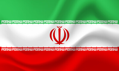 Iran flag. Symbol of Iran. Vector flag illustration. Colors and proportion correctly. Iran background. Iranian banner. Symbol, icon.
