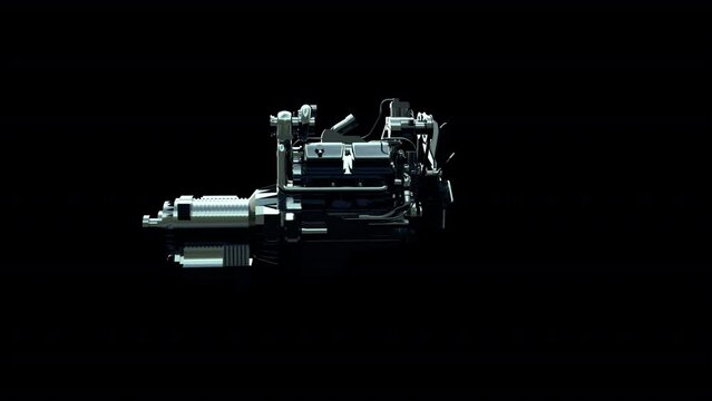 Car Engine 3D Animation With Alpha Video