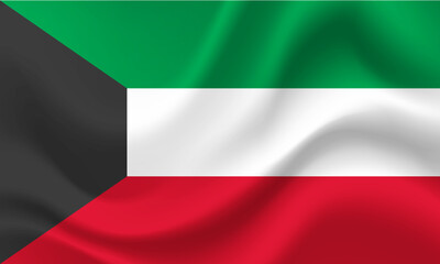 Vector Kuwait flag. Flag of Kuwait. Kuwait flag illustration, background. Kuwait symbol, icon.
