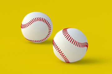 Baseball balls. Sports accessories. 3d render
