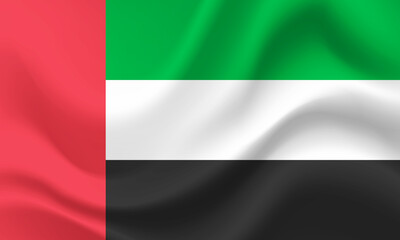 United Arab Emirates flag. UAE flag. Flag of UAE. UAE flag illustration. Official colours and proportion correctly. UAE background.