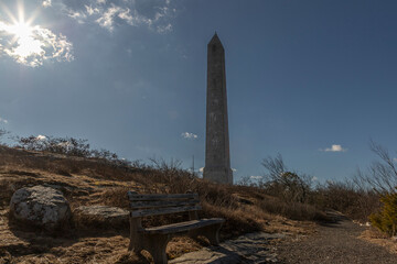 High Point Monument at High Point State Park in New Jersey on a sunny February morning