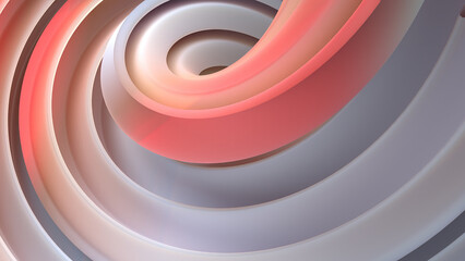 White and pink spiral curve abstract, dramatic, modern, luxury, luxury 3D rendering graphic design element background material