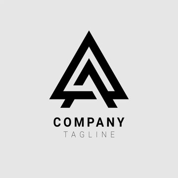 a triangle monoline mountain logo design