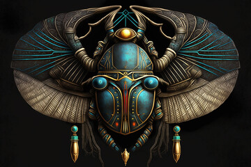escaravelho simbolo de renascimento e de poder  - obrazy, fototapety, plakaty
