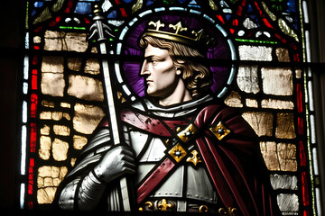 Obraz premium Stained Glass Window king Arthur 
