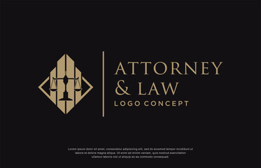 attorney and law business logo design concept, vector illustration.