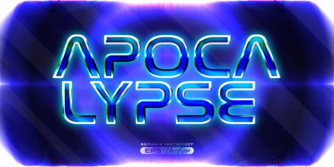 Retro text effect apocalypse futuristic editable 80s classic style with experimental background, ideal for poster, flyer, social media post with give them the rad 1980s touch