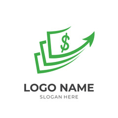 finance up logo with line green color style
