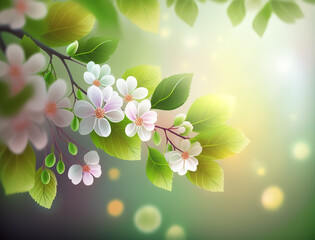 cherry branch blossom spring background
