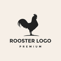 Rooster silhouette logo isolated, logo design vector.