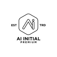 AI artificial intelligence Initial letter icon design logo