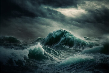 sea storm - obrazy, fototapety, plakaty