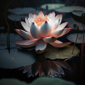 water lily flower - Created with Generative AI Technology