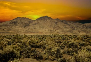 Fotobehang The steens mountains viewed from the valley floor near Frenchglen Oregon © Bob