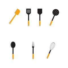 Set of Spatula icon logo free vector