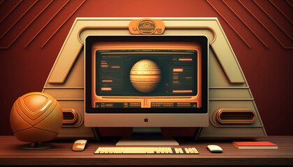 Vintage Retrofuturistic Computer