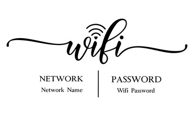 Wifi Password SVG, Wifi svg, Welcome svg, Wifi Password sign svg, Home Decor svg, Be Our Guest svg, Sign Making, wifi sign svg, Svg files for cricut - obrazy, fototapety, plakaty