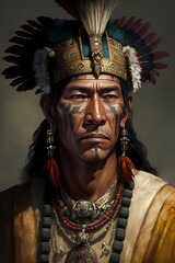 A fictional person, Portrait of a ancient maya king - generated by generative AI