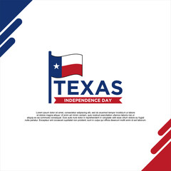 texas independence day march 2nd modern creative banner, sign, design concept, social media post, template with texas flag on a red and blue american abstract background template