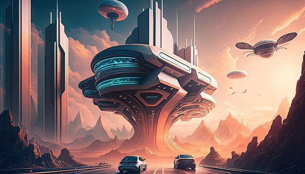 A High-Tech Metropolis of Flying Cars