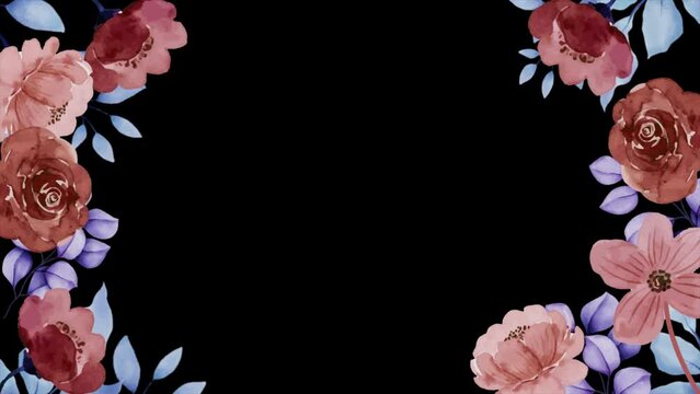 flower Floral frame Background transparent background with an alpha channel.