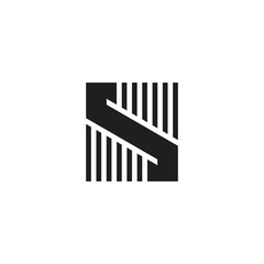 letter s stripes square geometric logo vector