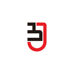 letter bj simple geometric badge logo vector
