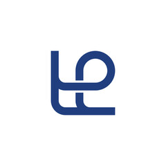 letter te simple loop geometric logo vector