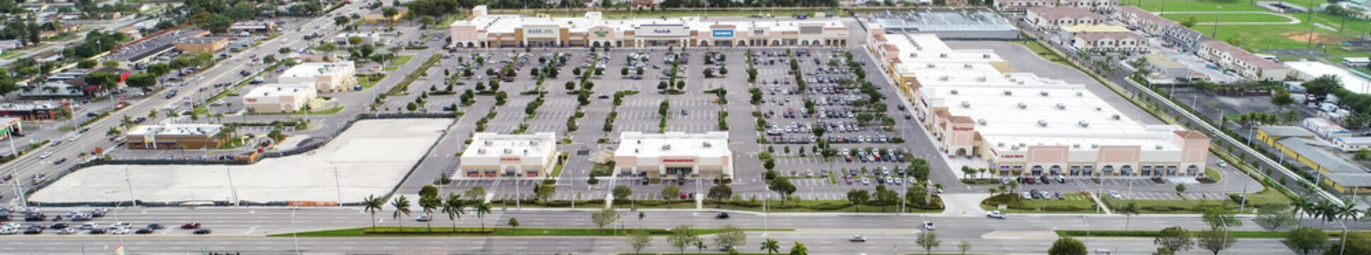 Retail construction project in Miami Gardens, FL captured from DJI Phantom 4 Pro drone.